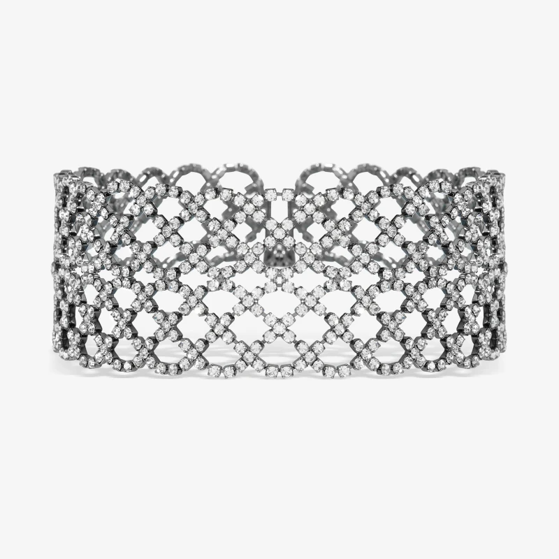 Image of Jon Richard Hematitie Plated And Crystal Choker Jewellery Sets One Size Black 72181303000