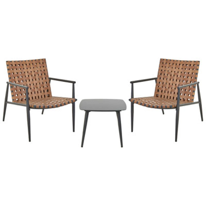Image of Beliani Bistro Set Ziria Pe Rattan Brown