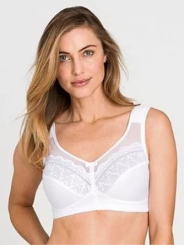 Image of Miss Mary of Sweden Happy Hearts None Wired Bra With Lace And Mesh - White, Size 48D, Women