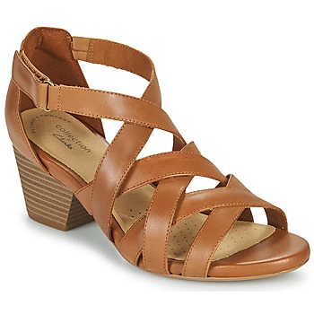Image of Clarks LORENE POP womens Sandals in Brown,6.5,7,4.5,7.5