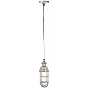 Image of Ceiling Pendant Light Polished Aluminium & Clear Glass 15W LED E27