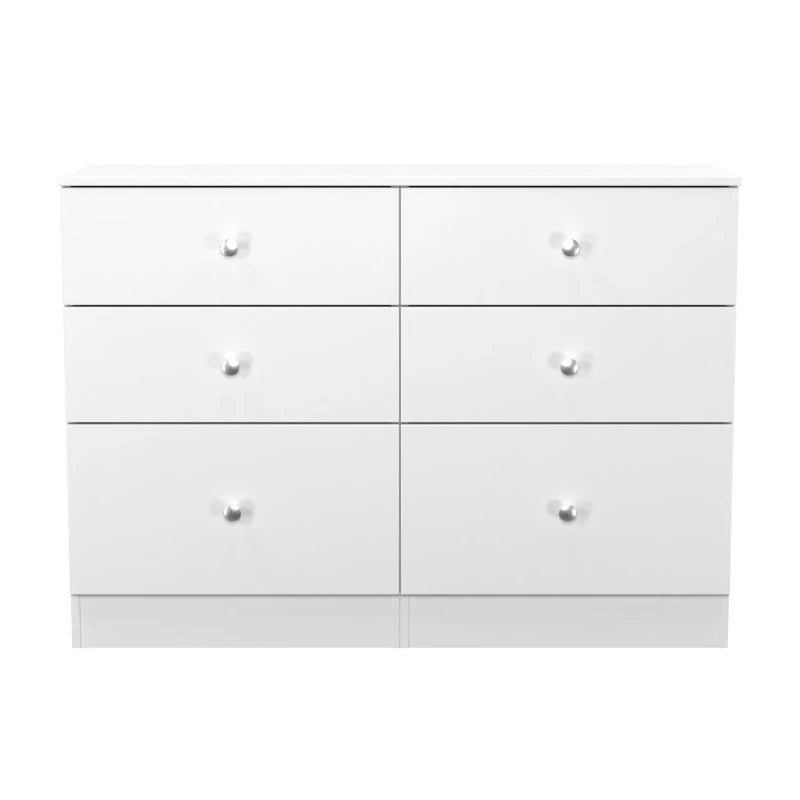 Image of Welcome Furniture Ready Assembled Yarmouth 6 Drawer Midi Chest In White & White YAR015WGW