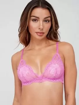 Image of Tommy Hilfiger Unlined Triangle Bralette - Pink, Size S, Women