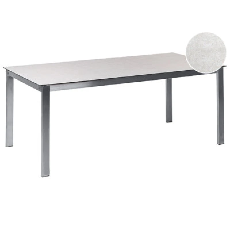 Image of Beliani Garden Dining Table Cosoleto 180 Cm 90 Cm Glass White