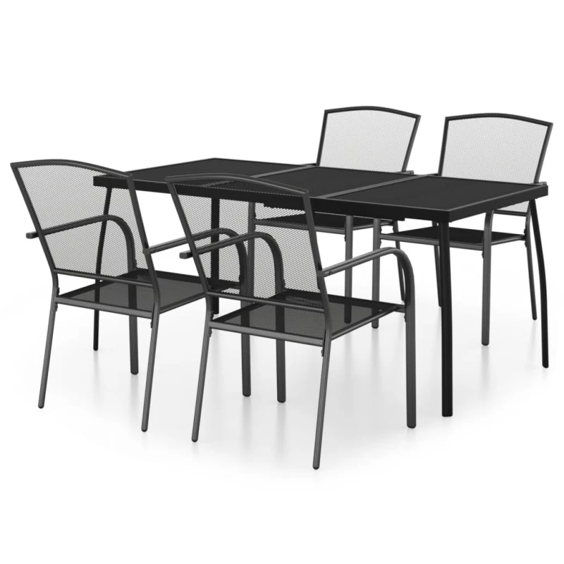 Image of VIDAXL 5 Piece Garden Dining Set Anthracite Steel Vidaxl 8720845890018