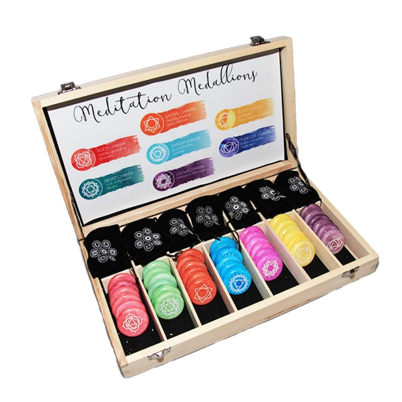 Image of Something Different Something Different Chakra Meditation Stones (Box Of 24) in Black One Size Unisex 5057819647006