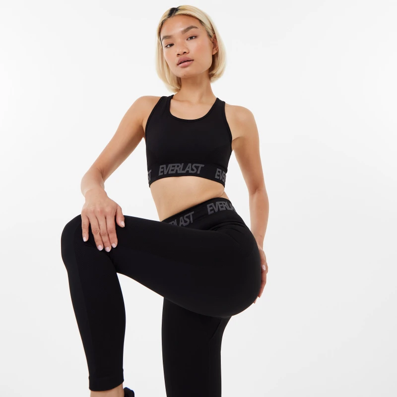Image of Everlast Seamless Logo Sports Bra Womens - Black 6