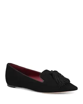 Image of kate spade new york Womens Adore Leather Tassel Flat Loafers