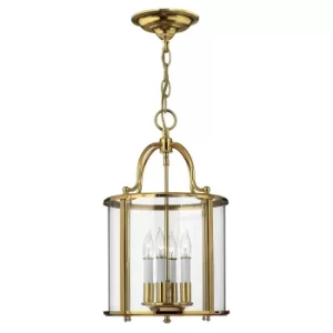 Image of Gentry 4 Light Medium Ceiling Lantern Pendant Polished Brass, E14