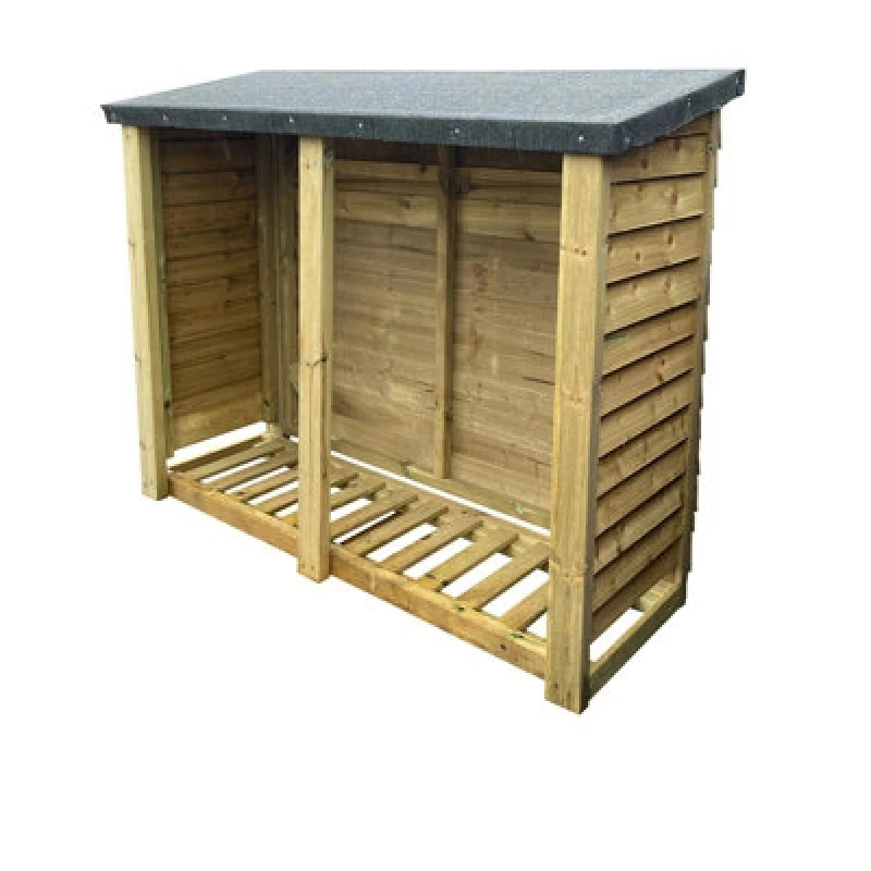 Image of Churnet Valley Garden Furniture Ltd Felted Heavy Duty Log Store - Timber - L67 X W180 X H120 Cm - Minimal Assembly Required