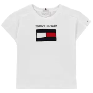 Image of Tommy Hilfiger Junior Girls Graphic Flag T Shirt - White