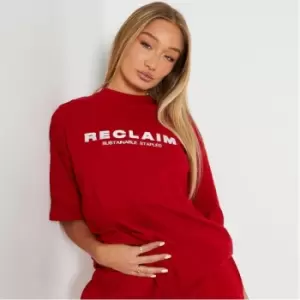 Image of I Saw It First Reclaim Sustainable Staples Oversized T Shirt - Red