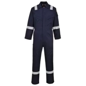 Image of Biz Flame Mens Flame Resistant Lightweight Antistatic Coverall Navy Blue Medium 32"