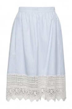 Image of French Connection Nuru Schiffley High Waisted Lace Skirt Blue