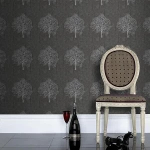 Image of Boutique Gothic Enchant Wallpaper - One size - dark grey