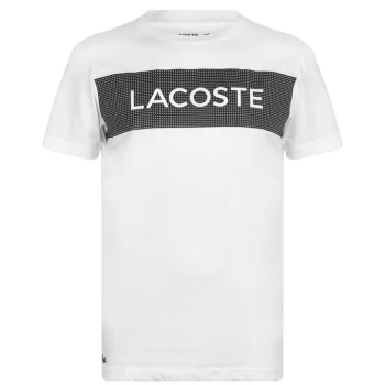 Image of Lacoste Rubber Logo T Shirt - White