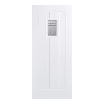 Image of LPD Cottage Fully Finished White Composite Glazed with Obscure Glazing External Front Door - 1981mm x 838mm (78 inch x 33 inch) LPD Doors GRPCOTWHI33