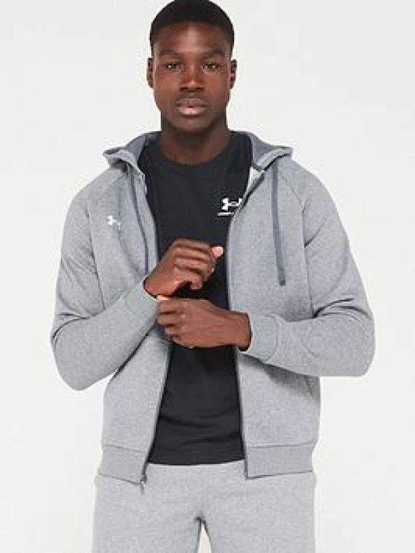 Image of Under Armour Under Armour Rival Fleece Hoodie Grey/White Male L42/44 UN29403