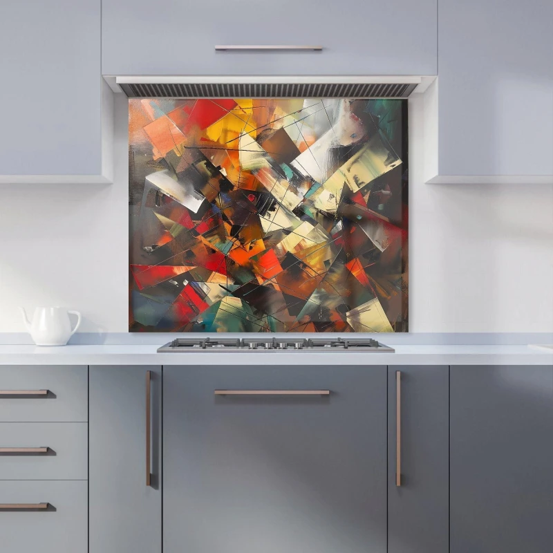 Image of Warren Reed - Designer Dynamic Chaos: Energy Unleashed Kitchen Splashback Size: 900mm x 750mm Multicolor Unisex 900mm x 750mm