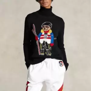 Image of Polo Ralph Lauren Womens Ski Bear-Long Sleeve-Pullover Jumper - Black Multi - S