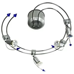 Image of Linea Verdace Spiral 4 Light Multi Arm Semi Flush Ceiling Light Aluminum Gx5.3 Bulb