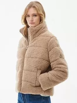 Image of Barbour Barbour Lichen Quilted Teddy Coat - Beige, Beige, Size 10, Women