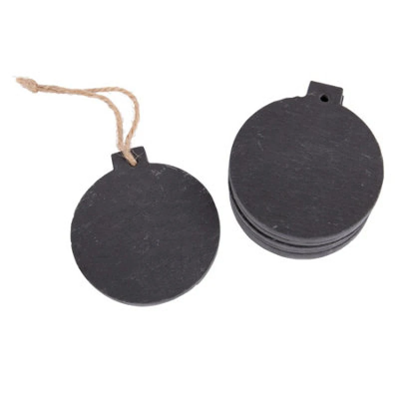 Image of Nicola Spring Slate Christmas Tree Decorations - 7 X 8Cm - Bauble - Pack Of 6