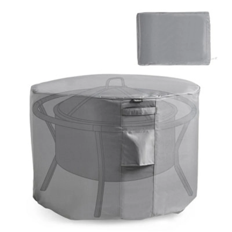 Image of VonHaus Slate Grey Premium Heavy Duty Waterproof Garden Round Firepit Cover Grey