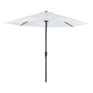Image of Outsunny 2.7 m Half Round Umbrella Parasol-Beige Polyester/Aluminum