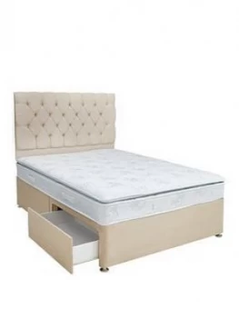Image of Airsprung New Victoria Pillow Top Divan With Storage Options - Natural, Grey