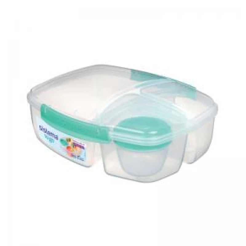 Image of Sistema Sistema 3 Split Lunch Box with Yoghurt Pot 2L 20920 20920