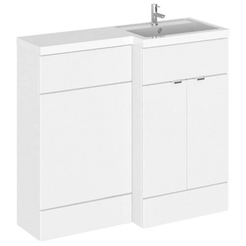 Image of Hudson Reed Fusion Gloss White 1005mm Rh Basin & Wc Combination Unit Cbi127