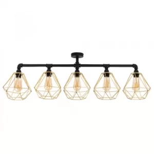 Image of Luiggi 5 Way Fitting in Black with Diablo Shades in Gold