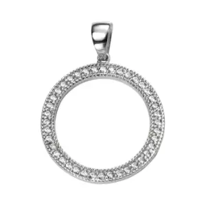 Image of Sterling Silver Clear Cubic Zirconia Open Circle Pendant