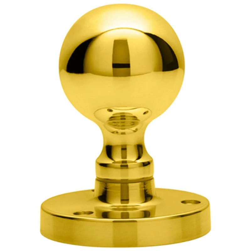 Image of Loops PAIR Solid Ball Mortice Door Knob 45mm Diameter Polished Brass Door Handle Metallics unisex