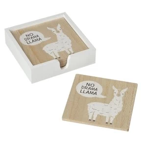 Image of No Drama Llama Coaster Set of 4 By Heaven Sends