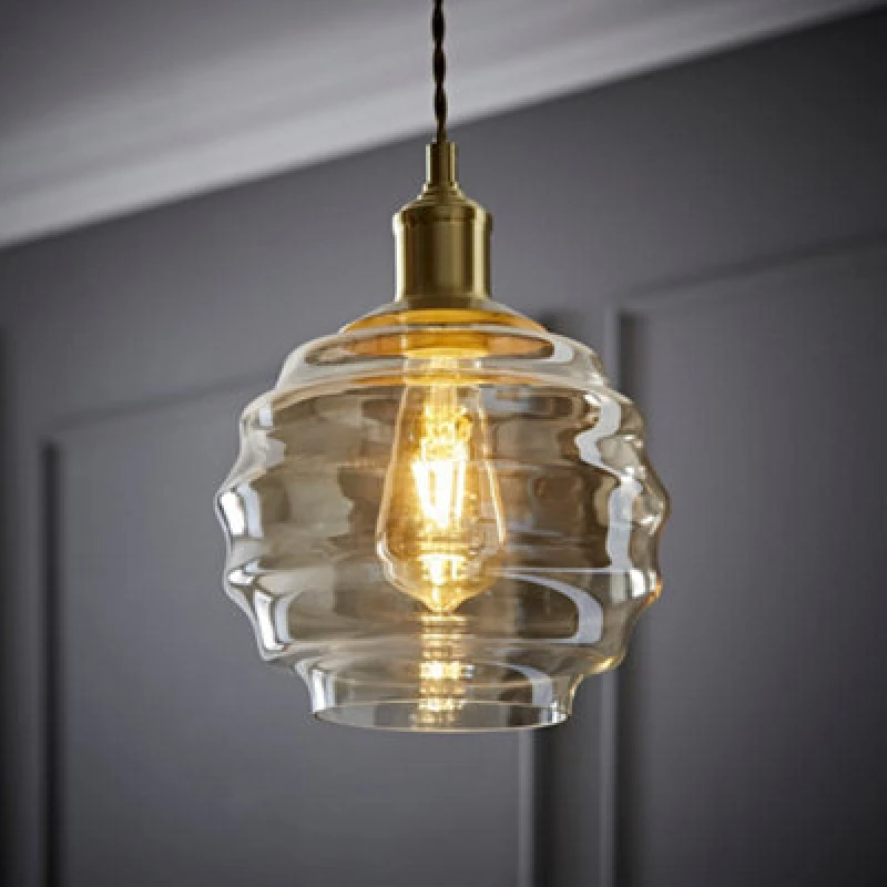 Image of ValueLights ValueLights Patty Champagne Bubble Glass Easy Fit Ceiling Pendant Lamp Shade in Light Sand Light Sand One Size Unisex 5016529272069