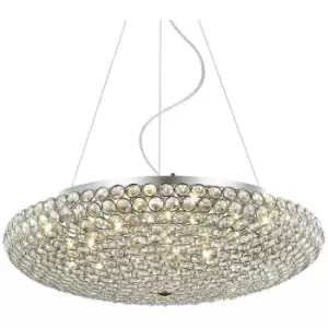 Image of Italux Santo - Classic Hanging Pendant Chrome 12 Light with Crystal Shade, G9