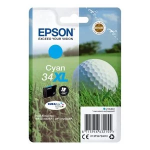 Image of Epson Golf ball 34XL Cyan Ink Cartridge