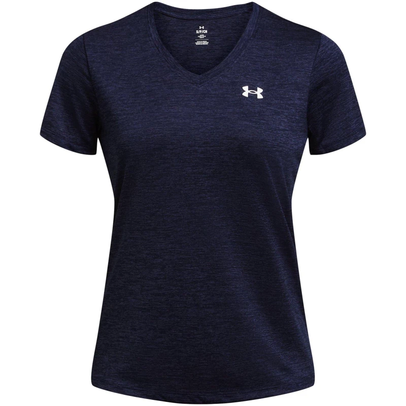 Image of Under Armour Tech Twist V-Neck Short Sleeve Womens - Blue Blue 8