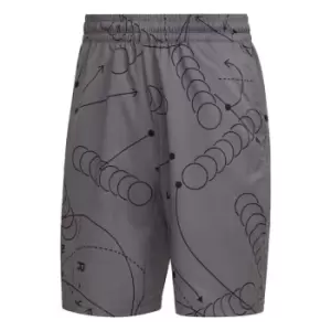 Image of adidas Club Graphic Tennis Shorts Mens - Grey