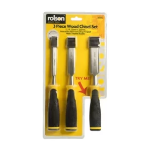 Image of Rolson 56105 3pcs Wood Chisel Set