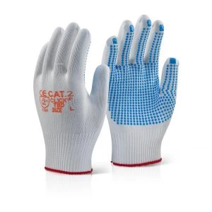Image of Click2000 Tronix Blue Dot Nylon Knit Glove S Blue Ref TBDS Pack 100 Up