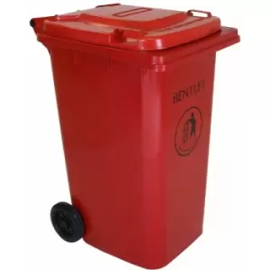Image of Charles Bentley 240 Litre Red Wheelie Bin - Weatherproof and durable - Red