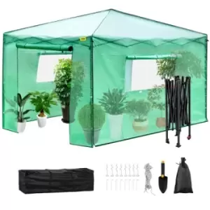 Image of VEVOR Walk-in Greenhouse Portable Pop-up Garden 12x8ft w/Roll-up Doors & Windows