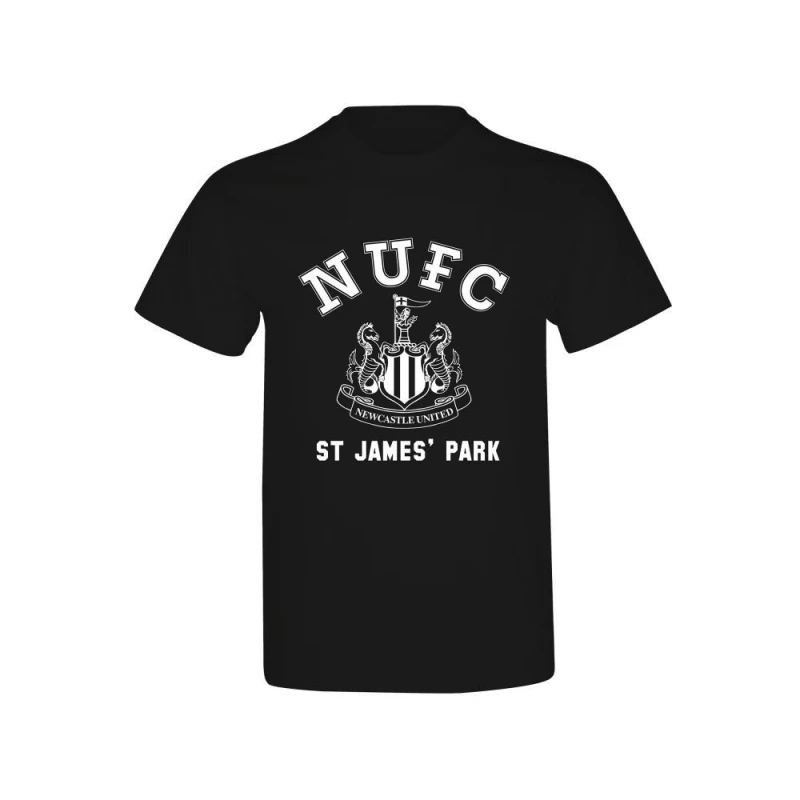 Image of Newcastle United FC Mens St James Park T-Shirt in Black Size: Small Black Male S