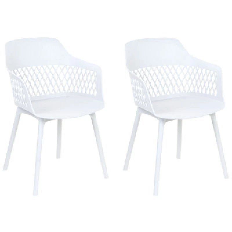 Image of Beliani Set Of 2 Dining Chairs Almira White