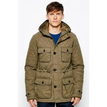 Image of Jack Wills Sigston Quilted Cotton Anorak - Olive