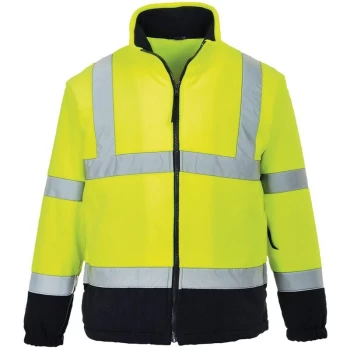 Image of F301YNRL - sz L Hi-Vis Two Tone Fleece - Yellow/Navy - Portwest