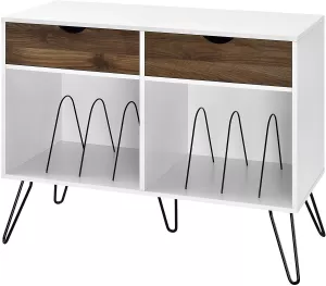 Image of Novogratz Concord Turntable Stand with Storage - White